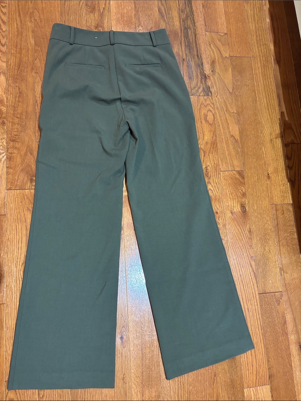 Ann Taylor Olive Green Wide-Leg Dress Pants - Picture 3 of 3